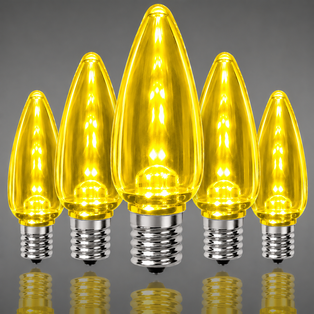 C9 Smooth LED Bulbs - Yellow - 25 Pack