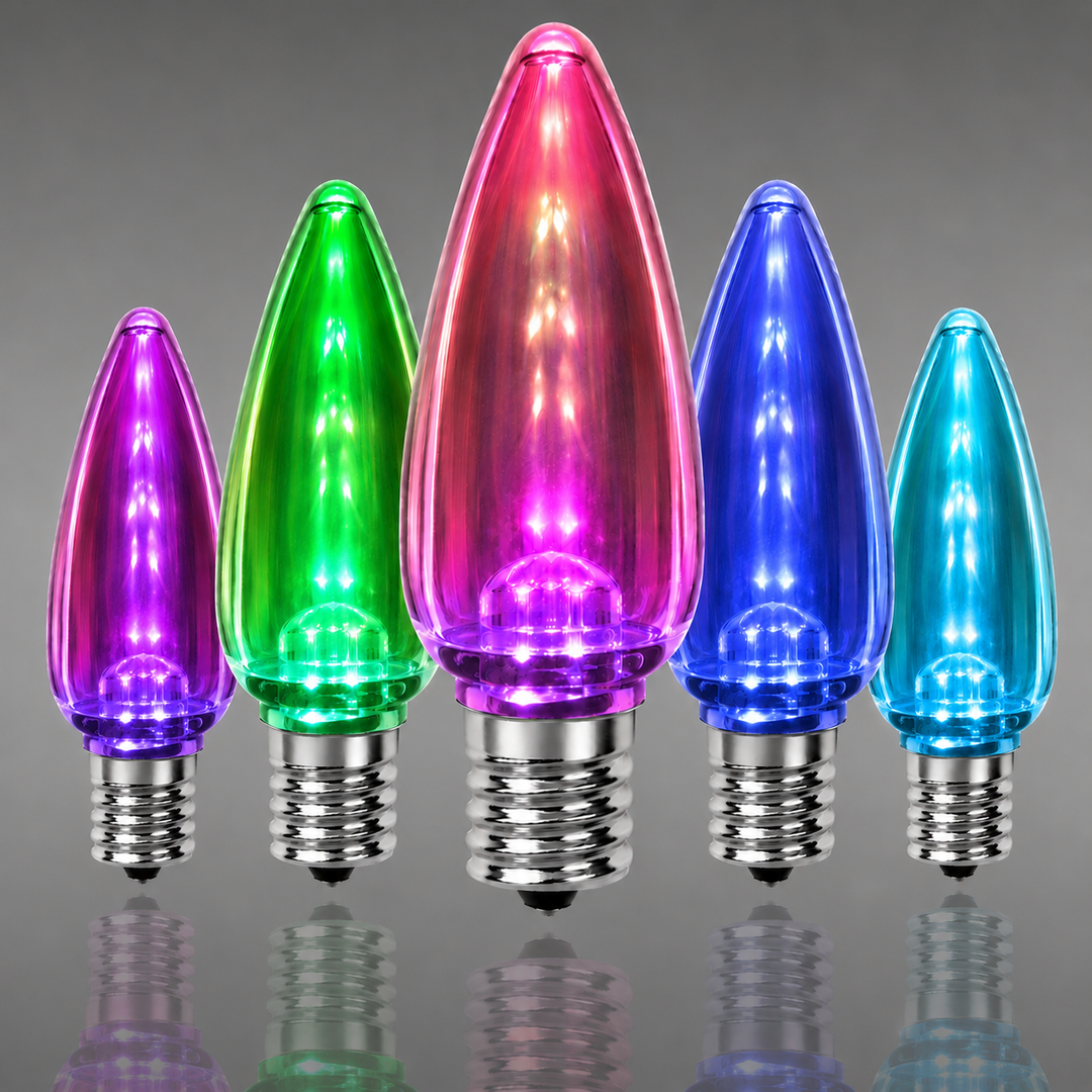C9 Smooth LED Bulbs - Color Change - 25 Pack