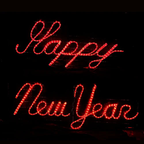Happy New Year Script Sign