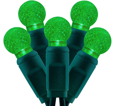 G12 Raspberry LED Lights - 50 count - Green - Green Wire - Case of 12