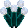 G12 Raspberry LED Lights - 50 count - Pure White - Green Wire - Case of 12