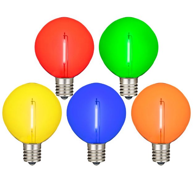 G50 Smooth Filament LED Patio Lights - E-17 - Multi - 25 Pack