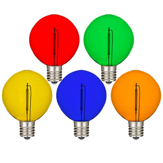 G50 Smooth Filament LED Patio Lights - E-17 - Multi - 25 Pack
