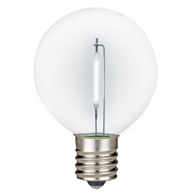 G50 Smooth Filament LED Patio Lights - E-17 - Pure White - 25 Pack