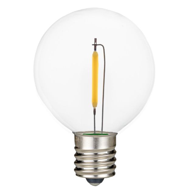 G50 Smooth Filament LED Patio Lights - E-17 - Pure White - 25 Pack