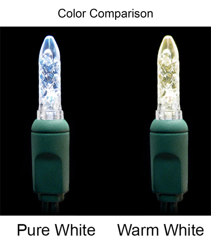 M5 LED Battery Lights - 20 count - Warm White - Green Wire