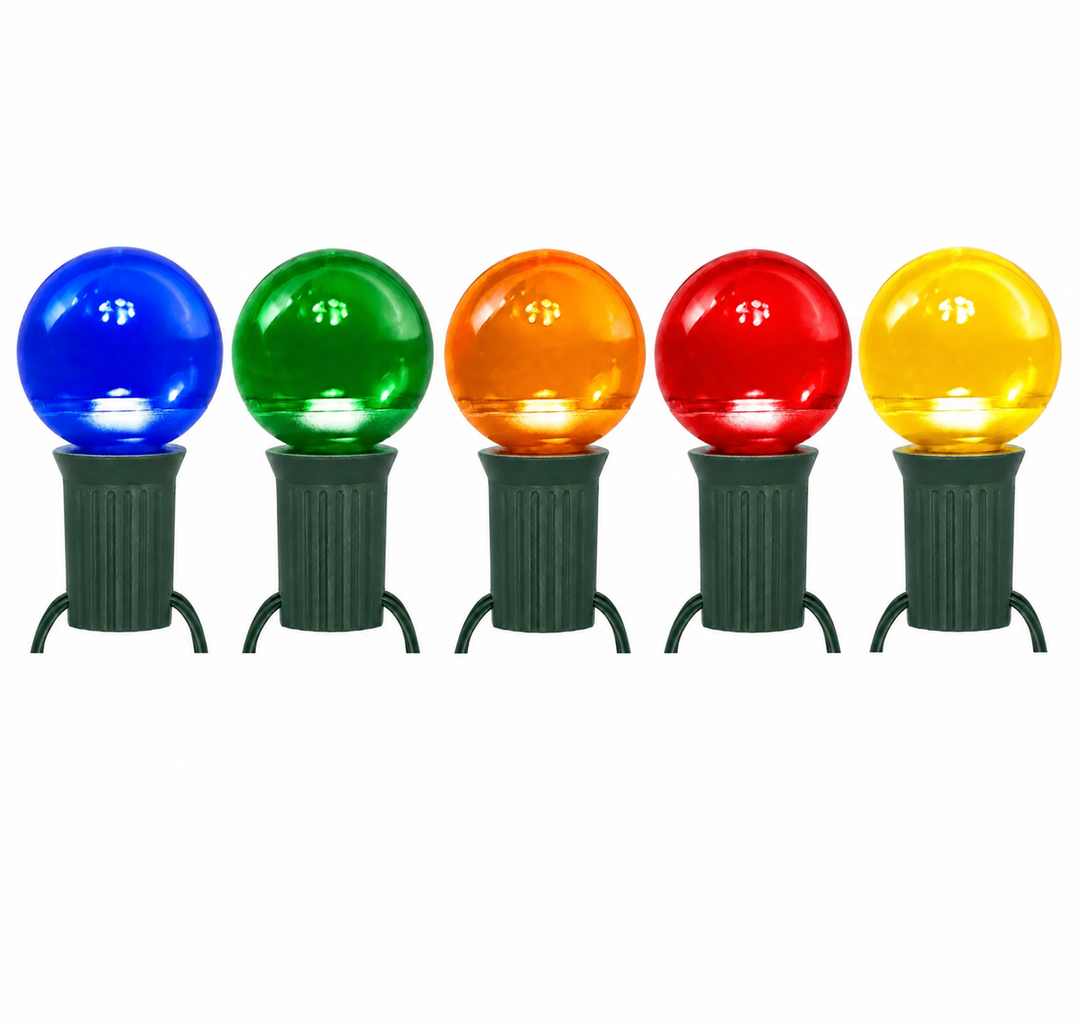 G40 Smooth LED Patio Lights - E-12 - Multi - 25 Pack