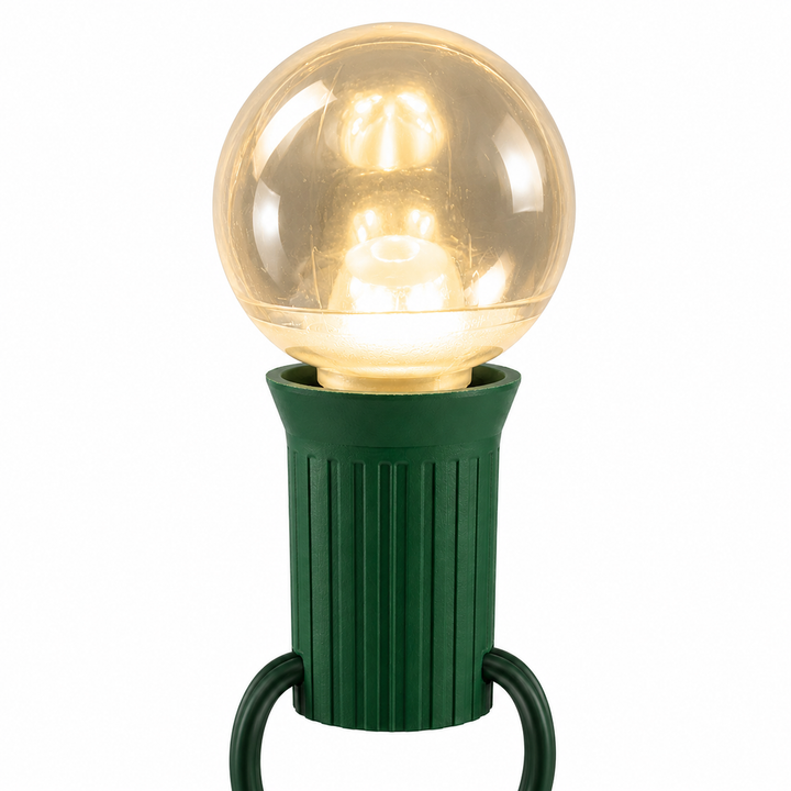 G40 Smooth LED Patio Lights - E-17 - Warm White - 25 Pack