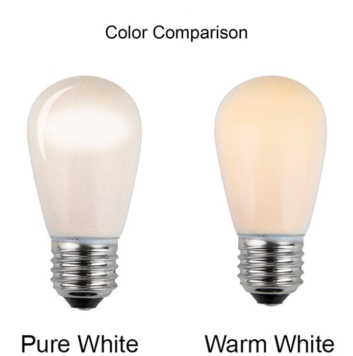 T50 Opaque LED Patio Lights - E-26 - White - 25 Pack
