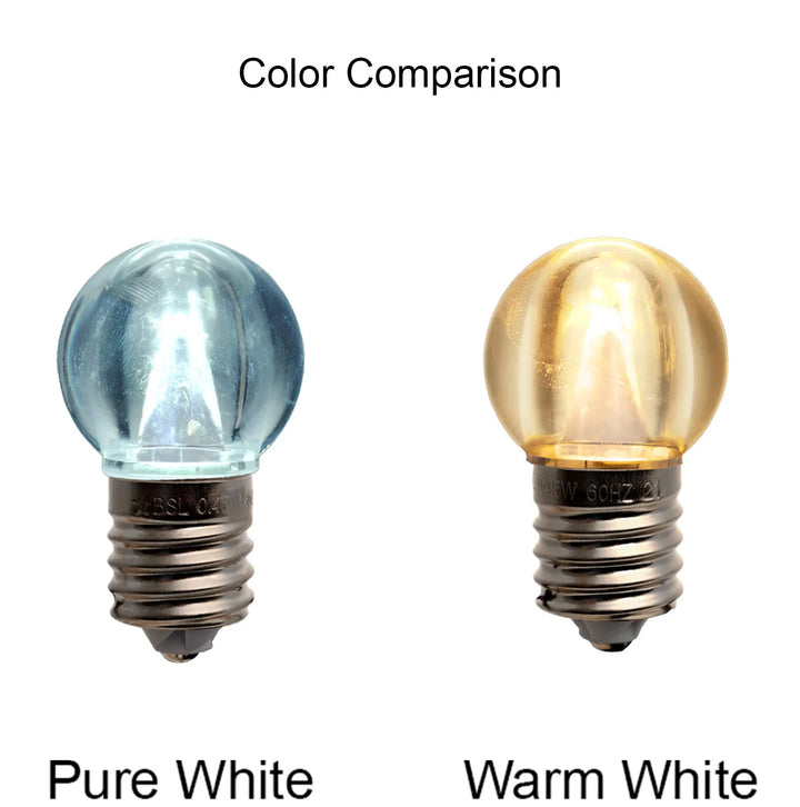 G40 Smooth LED Patio Lights - E-12 - Pure White (Cool White) - 25 Pack