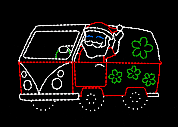 Santa in Hippie Van