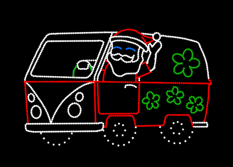 Santa in Hippie Van