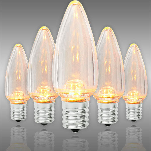C9 Smooth LED Twinkle Bulbs - Warm White - 25 Pack
