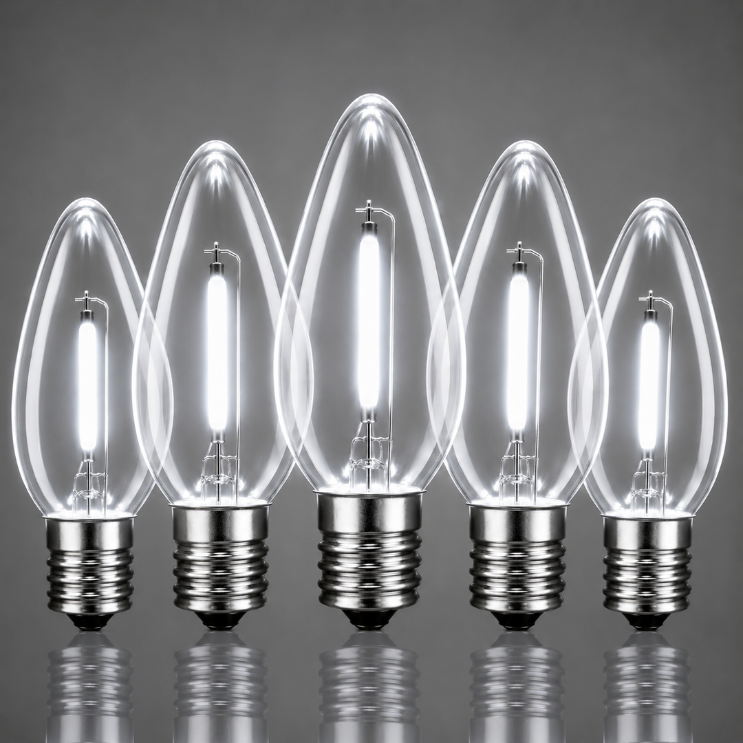 C7 Smooth Filament LED Bulbs - Pure White - 25 Pack