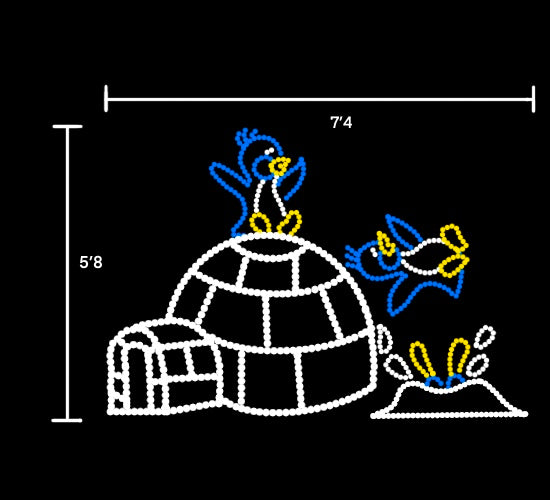 Penguin Sliding Down Igloo