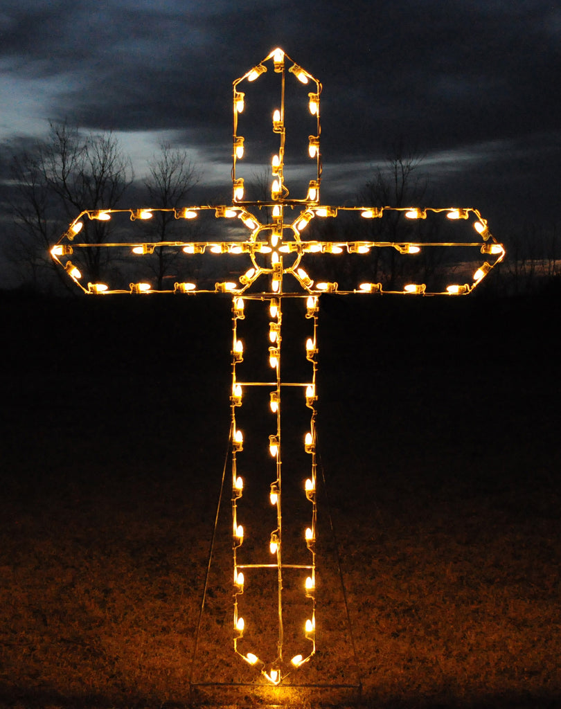 Cross With Light Lighted Christmas Cross | Outdoor Lighted Cross