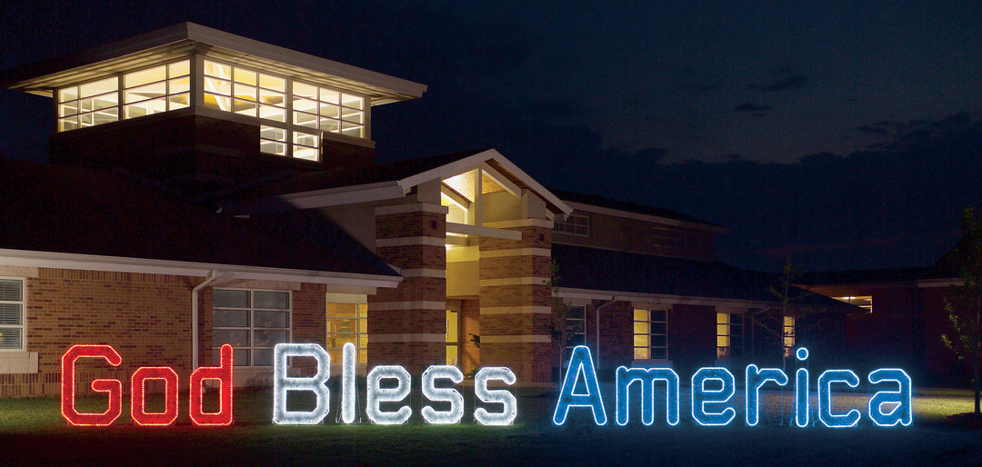 Large God Bless America Sign | All American Christmas Co