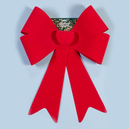 18"x 24" Red Flocked Bow | All American Christmas Co