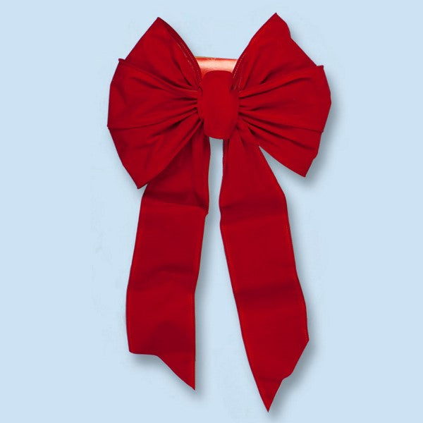 14" x 28" 7 Loop Red Velvet Wired Bow