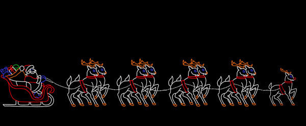 Santa Sleigh with 9 Reindeer | All American Christmas Co