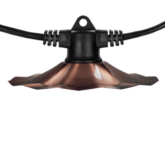 35' Commercial Light String with Copper Cover- E-26 - Black Wire | All American Christmas Co