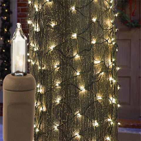 2' x 8' Trunk Wrap - Clear Bulbs - Brown Wire | All American Christmas Co