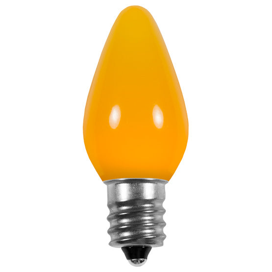 Opaque C7 LED Bulbs - Yellow - 25 Pack | All American Christmas Co