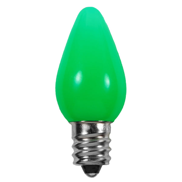 Opaque C7 LED Bulbs - Green - 25 Pack | All American Christmas Co
