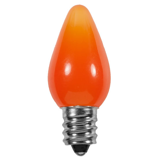 Opaque C7 LED Bulbs - Orange - 25 Pack | All American Christmas Co