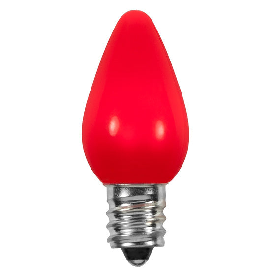 Opaque C7 LED Bulbs - Red - 25 Pack | All American Christmas Co