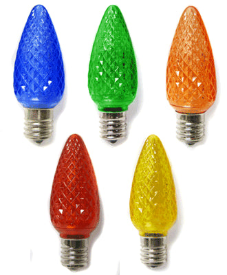 C9 LED Twinkle Bulbs - Multi - 25 Pack | All American Christmas Co