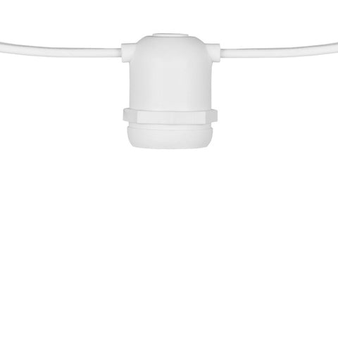 54' Commercial Light String - E-26 Molded Sockets - White Wire | All American Christmas Co