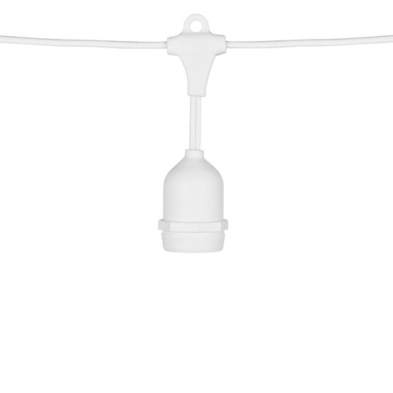 100' Commercial Light String - Suspended Sockets - E-26 - White Wire | All American Christmas Co