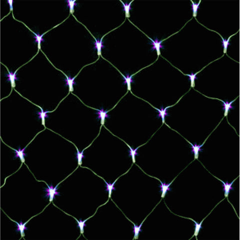 Wide Angle 5MM LED Net Lights - 100 Count - Purple - Green Wire - Case | All American Christmas Co
