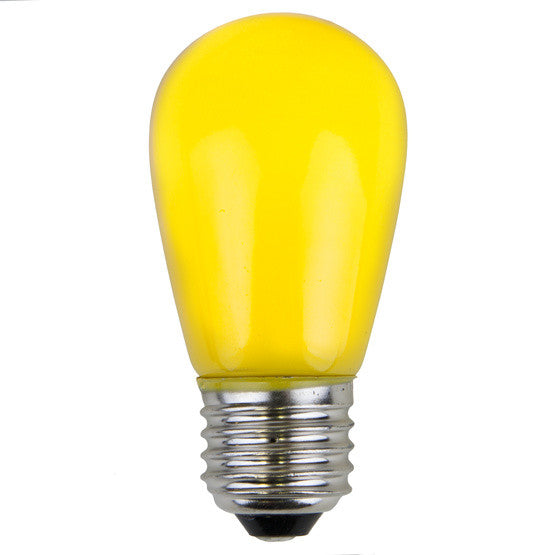 T50 Opaque LED Patio Lights - E-26 - Yellow - 25 Pack | All American Christmas Co