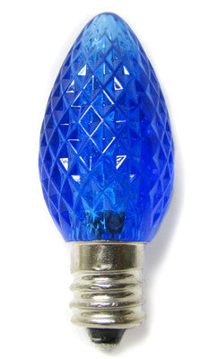 C7 LED Twinkle Bulbs - Blue - 25 Pack | All American Christmas Co