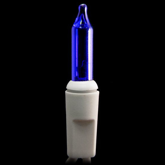 10 Count Craft Christmas Lights - Blue Bulbs - White Wire | All American Christmas Co
