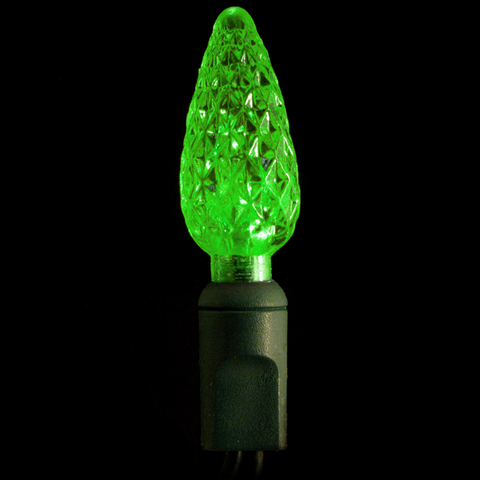 C6 LED Lights - 50 count - Green | All American Christmas Co
