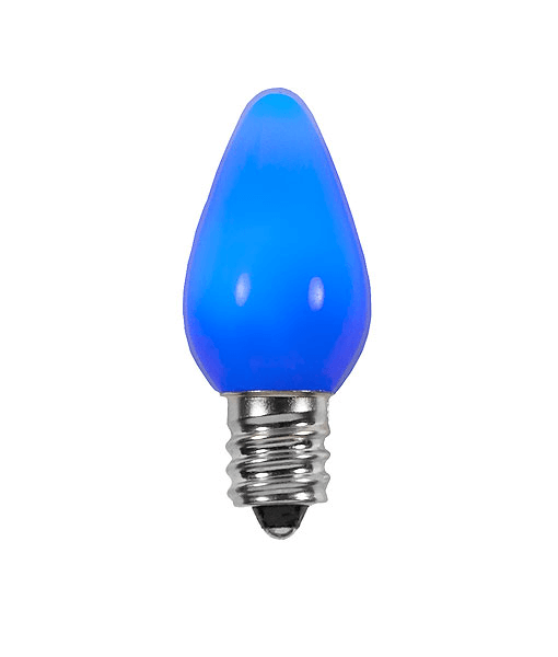 Opaque C7 LED Bulbs - Blue - 25 Pack | All American Christmas Co