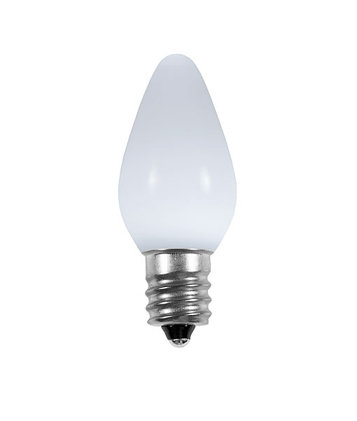 Opaque C7 LED Bulbs - Pure White - 25 Pack | All American Christmas Co