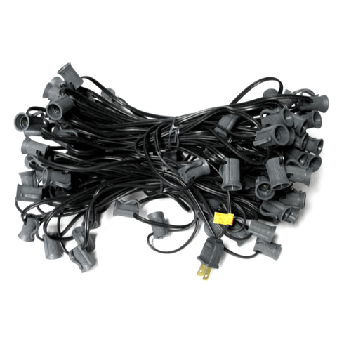 100' C7 Christmas Light String - Black Wire | All American Christmas Co