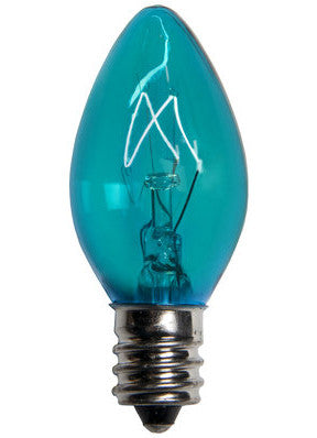 C7 Twinkle Lights - Teal - 25 Pack | All American Christmas Co