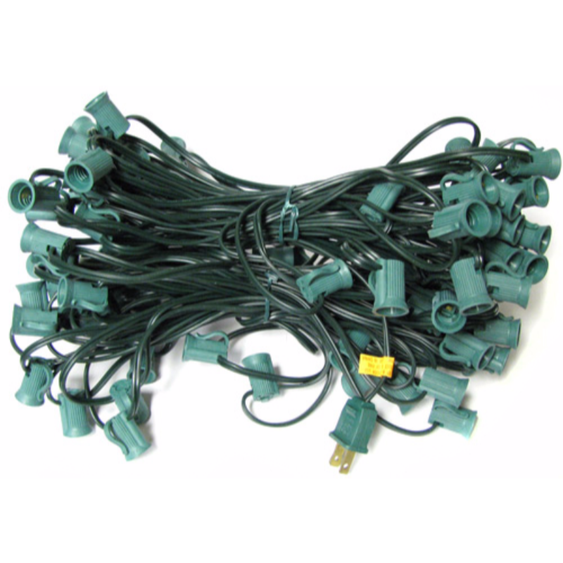 100' C7 Christmas Light String - Green Wire | All American Christmas Co