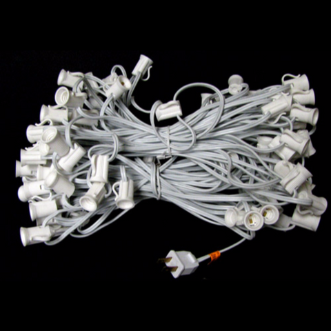 100' C7 Christmas Light String - White Wire | All American Christmas Co