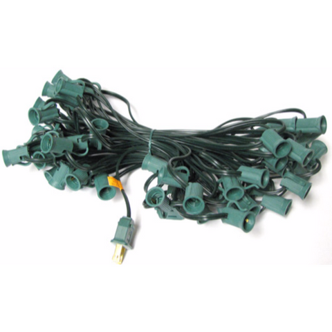 50' C7 Christmas Light String - 6" Spacing - Green Wire | All American Christmas Co