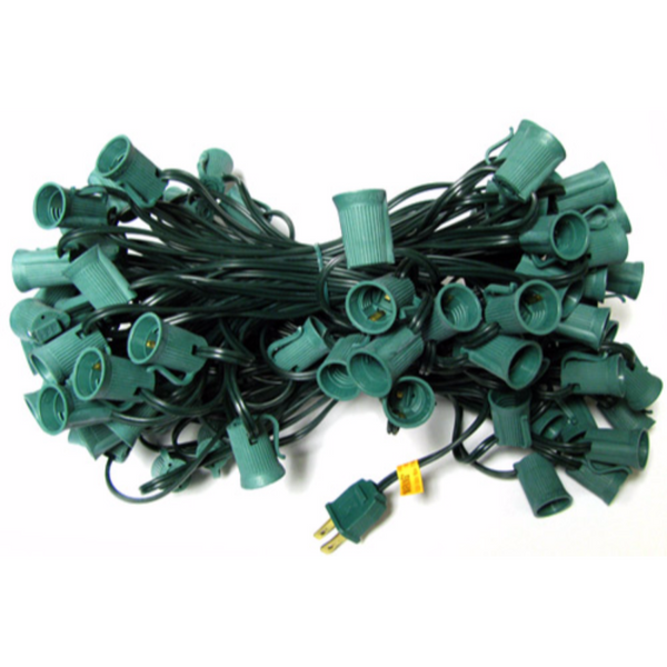 100' C9 Christmas Light String - Green Wire - SPT-2 | All American Christmas Co