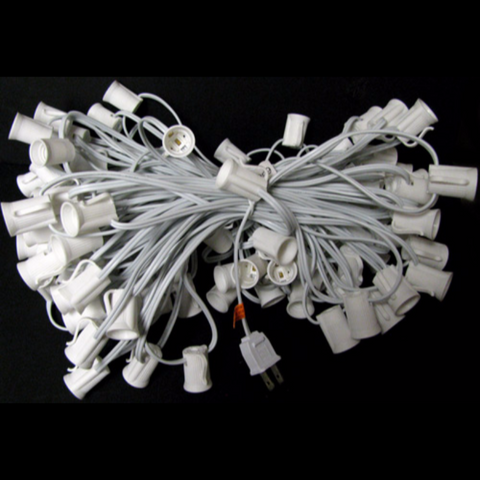 100' C9 Christmas Light String - White Wire | All American Christmas Co