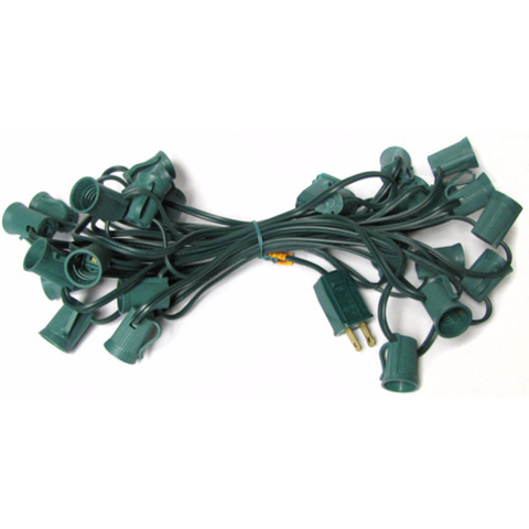 25' C9 Christmas Light String - Green Wire | All American Christmas Co