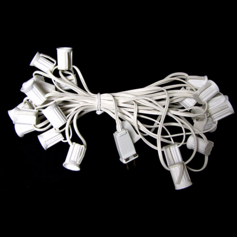 25' C9 Christmas Light String - White Wire | All American Christmas Co