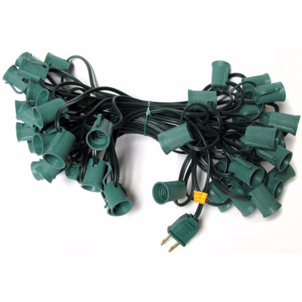 50' C9 Christmas Light String - Green Wire - SPT-2 | All American Christmas Co